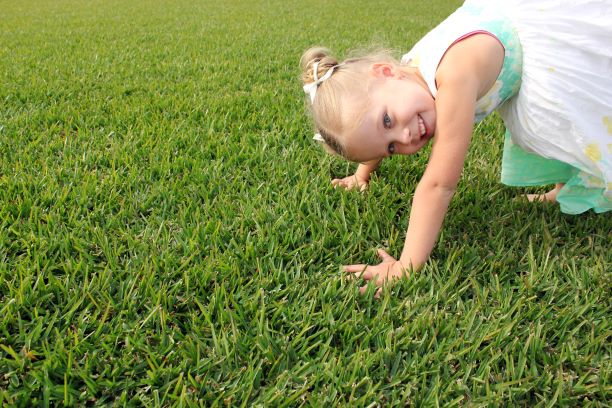 Young Girl Playing on Prestige Buffalo Lawn