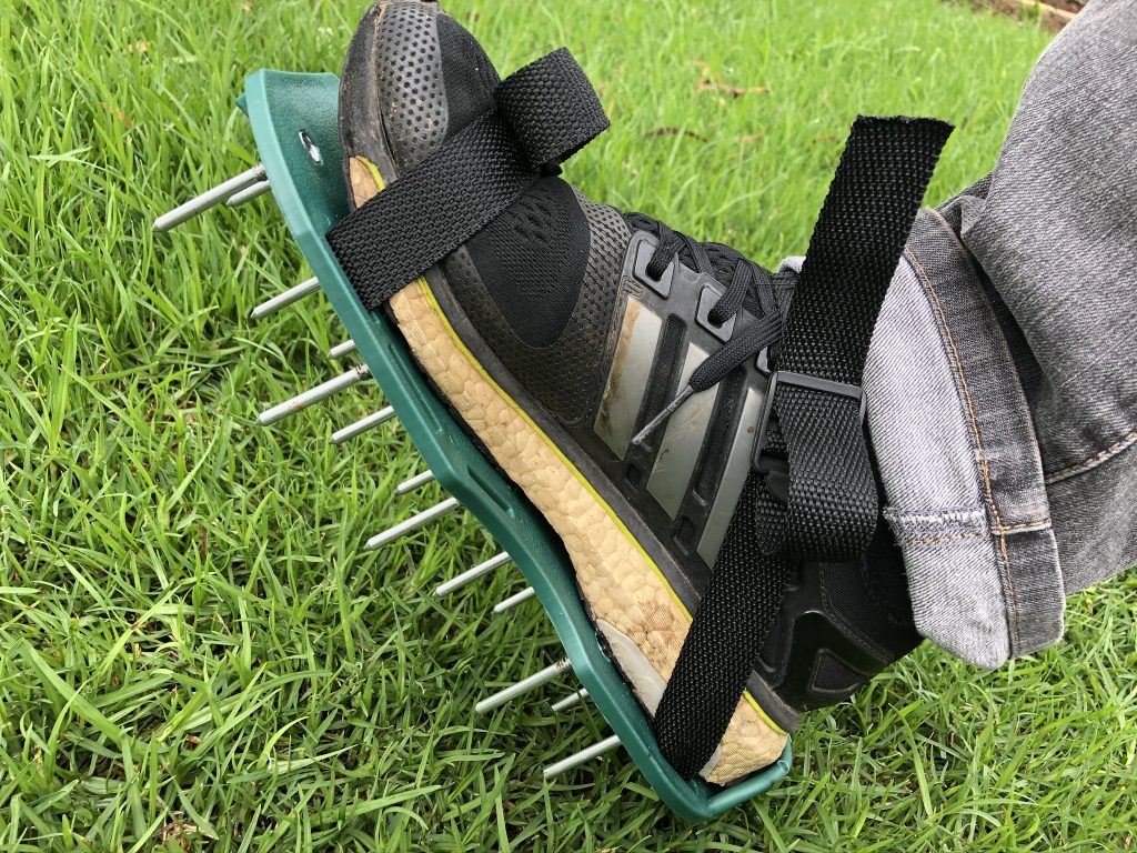 shoes with aeration spikes